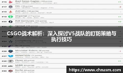 CSGO战术解析：深入探讨V5战队的盯防策略与执行技巧